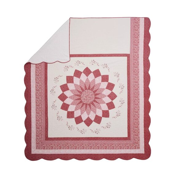 Modern Heirloom Charlotte Bedspread King Red Floral MSRP $260 - Picture 3 of 4